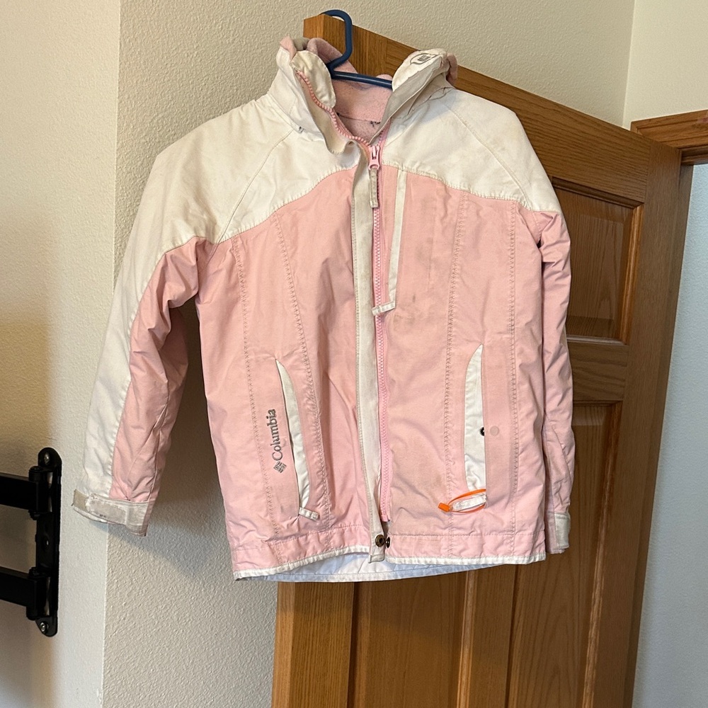 Columbia Kids Light Pink and White Raincoat